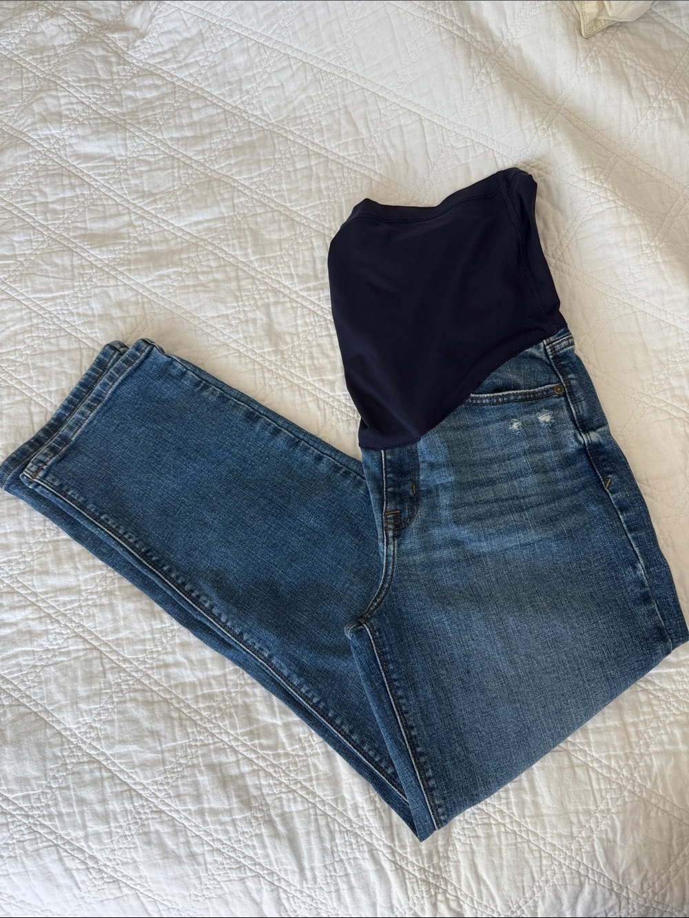 Pinkblush Navy Panel Blue Skinny Maternity Jeans